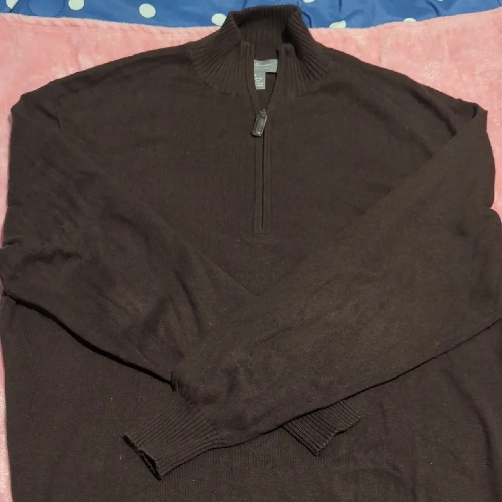Daniel Cremieux Dark Brown Zip-Up Sweater